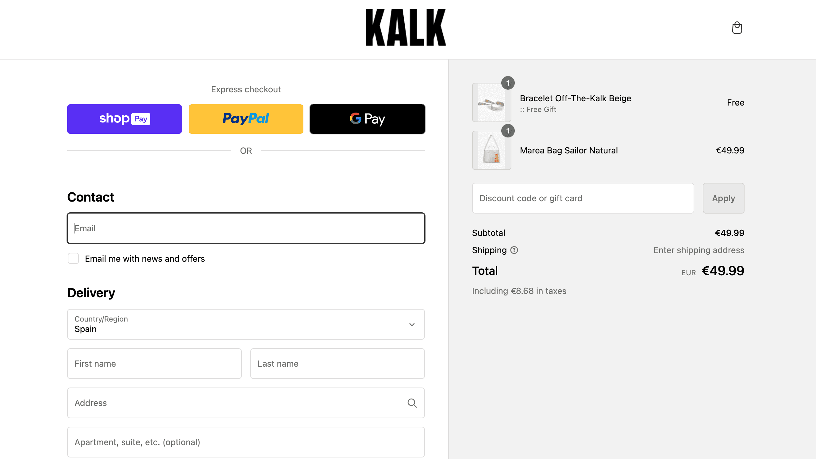 How to apply Kalk Store coupon code